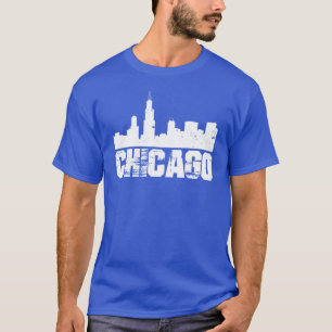Chicago Skyline Design Inverted Oversized T-Shirt