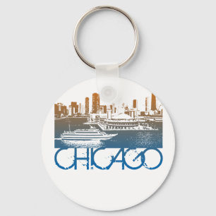 Chicago Skyline Design Key Ring