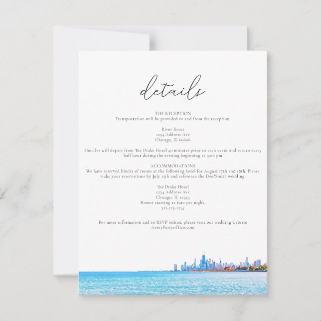 Chicago Skyline Details Enclosure Card (Front)