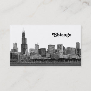 Chicago Skyline Etched Business Card