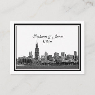 Chicago Skyline Etched Framed Place Cards #2
