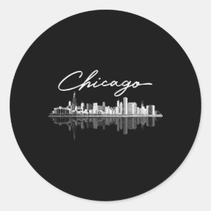 Chicago Skyline For Classic Round Sticker