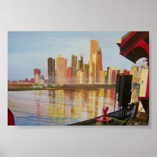 Chicago skyline from Navy Pier Poster