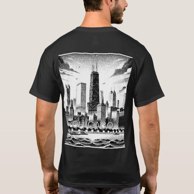 Chicago Skyline Graphic T-Shirt  (Back)