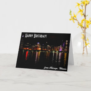 Chicago Skyline Happy Birthday Card