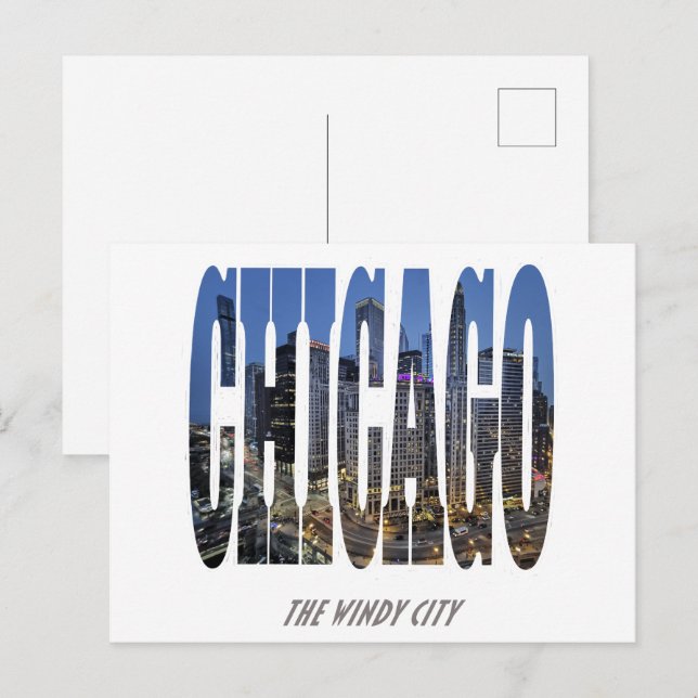 Chicago Skyline Holiday Postcard (Front/Back)