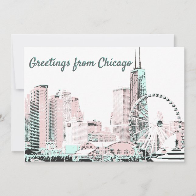 Chicago skyline  Holiday stylish postcard (Front)