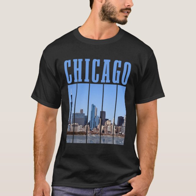 Chicago Skyline Illinois Pride Chicago T-Shirt (Front)