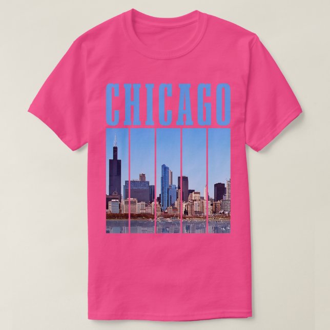 Chicago Skyline Illinois Vintage Pride Chicago  T-Shirt (Design Front)