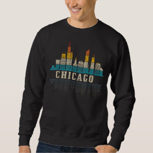 Chicago Skyline Illinois Vintage Pride Retro 2 Sweatshirt