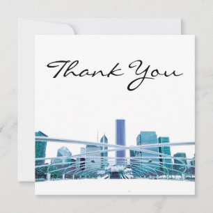 Chicago Skyline in Winter Thank You Card