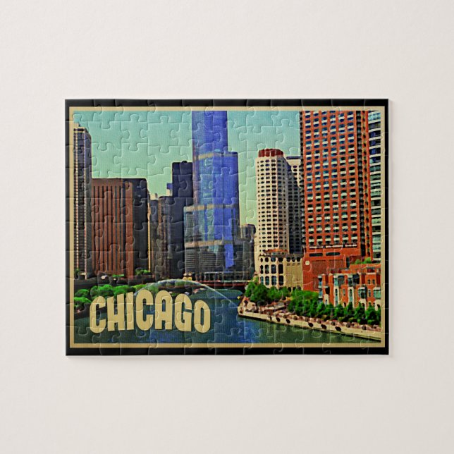 Chicago Skyline Jigsaw Puzzle (Horizontal)