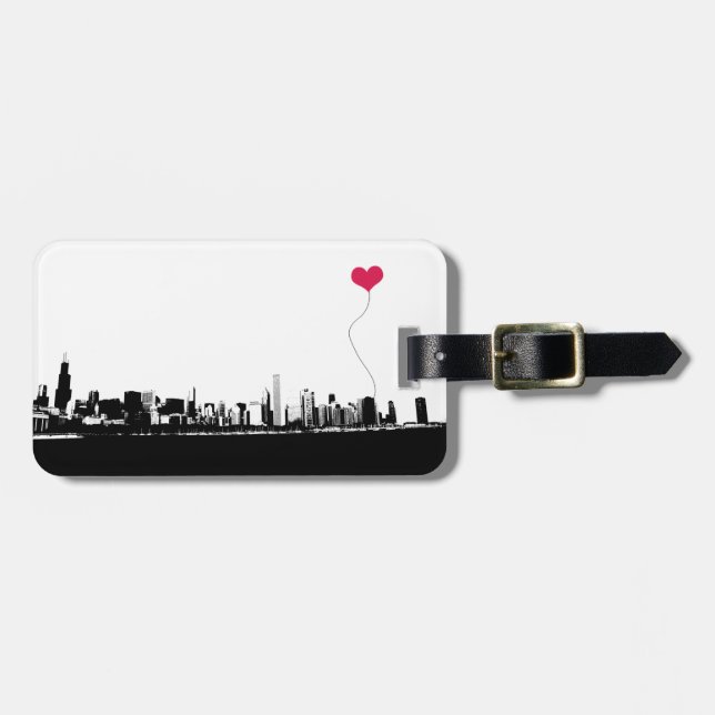 Chicago Skyline luggage tag (Front Horizontal)