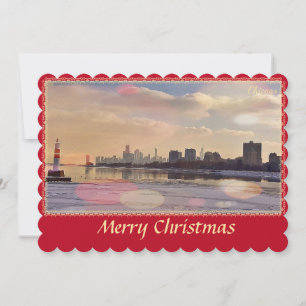 Chicago Skyline Merry Christmas card
