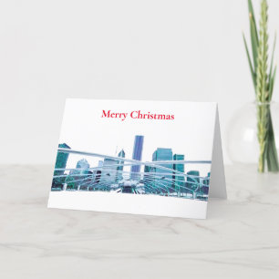 Chicago Skyline Merry Christmas Holiday Card