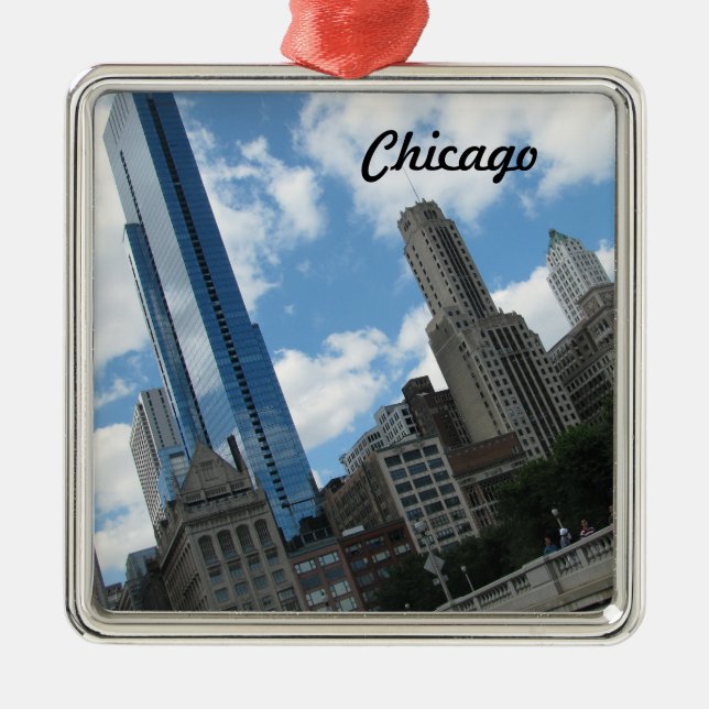 Chicago Skyline Metal Tree Decoration (Front)