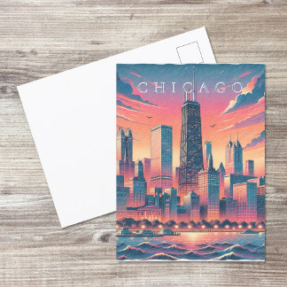 Chicago Skyline Modern Postcard