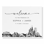 Chicago Skyline Modern Wedding Welcome