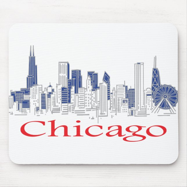 Chicago-Skyline Mouse Mat (Front)