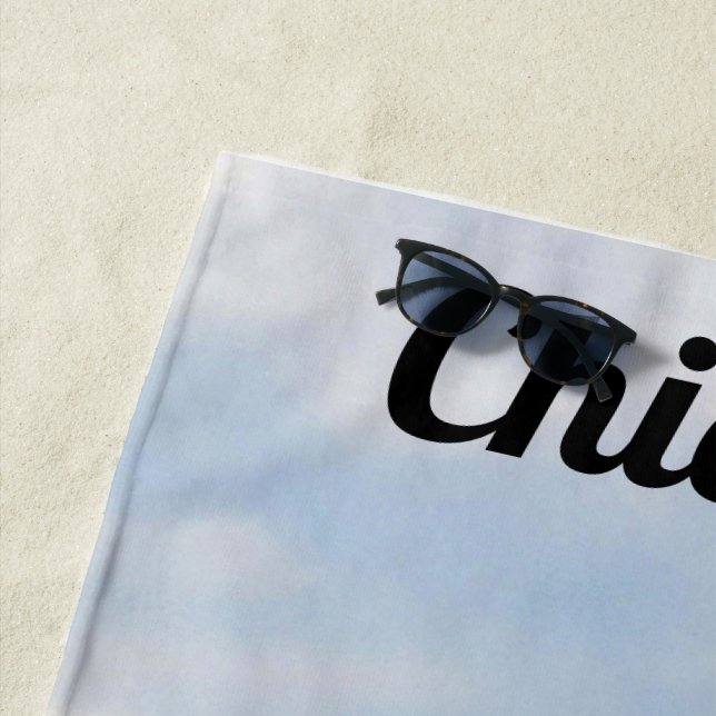 Chicago Skyline Navy Pier & Hancock Beach Towel (In Situ)