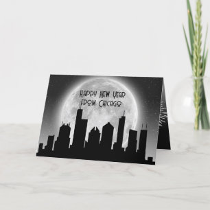 Chicago Skyline New Year Holiday Card