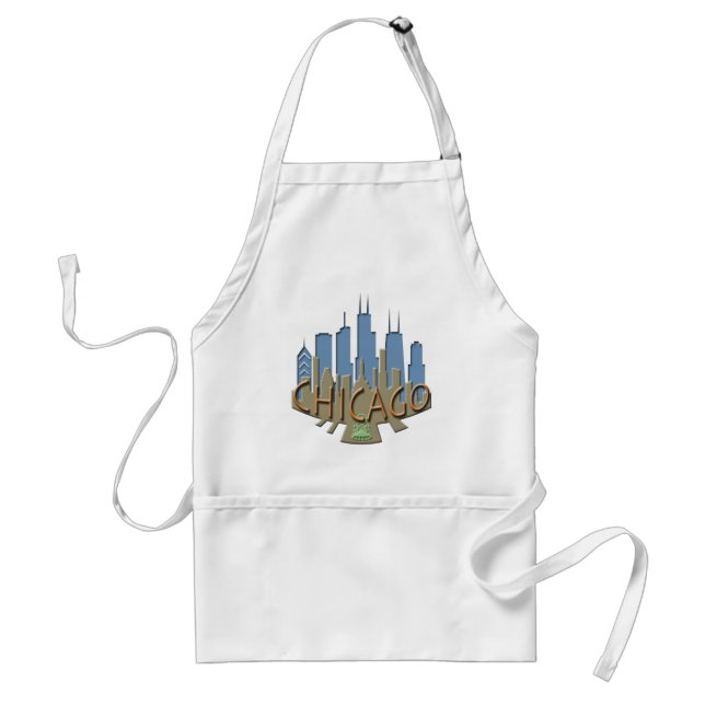 Chicago Skyline newwave beachy Standard Apron (Front)