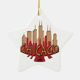Chicago Skyline newwave hot Ceramic Tree Decoration