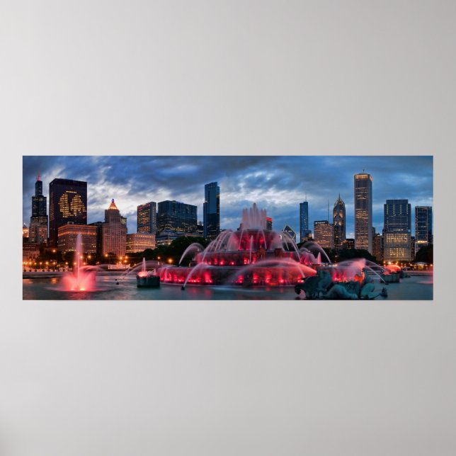 Chicago Skyline on Canvas Poster (Front)