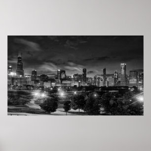 Chicago Skyline on Canvas Poster