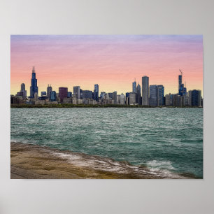 Chicago Skyline Painterly Poster