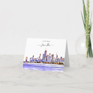 Chicago Skyline Personalised Note Card
