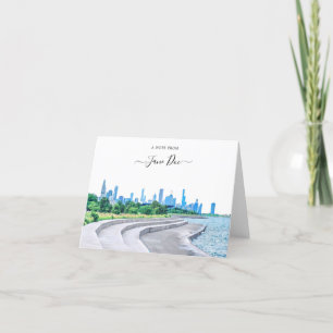 Chicago Skyline Personalised Note Card