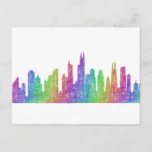 Chicago skyline postcard