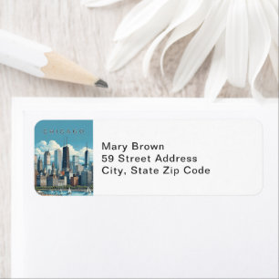 Chicago Skyline Return Address