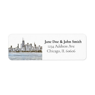 Chicago Skyline Return Address Labels