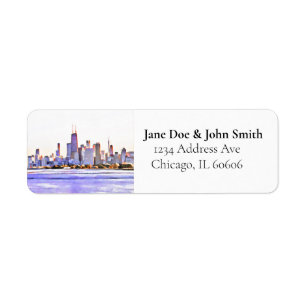 Chicago Skyline Return Address Labels