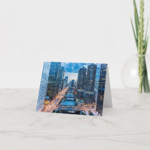 Chicago Skyline River Note Card