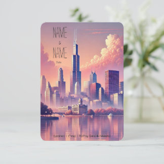 Chicago Skyline RSVP Card