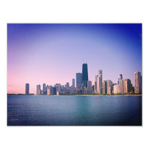 Chicago Skyline Sangria Filter Photo Print