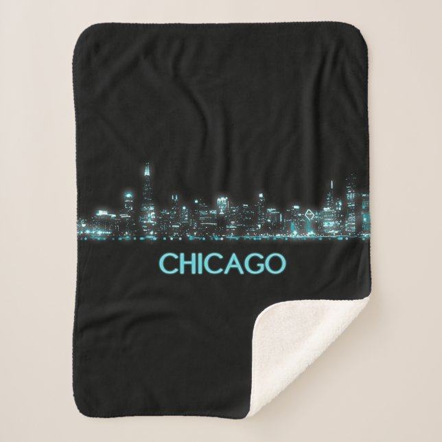 Chicago Skyline Sherpa Blanket (Front)