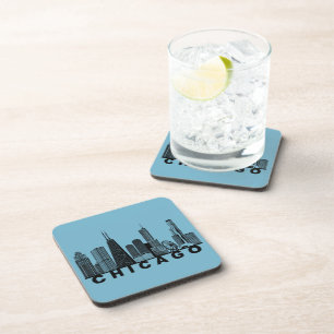 Chicago Skyline Silhouette  Coaster