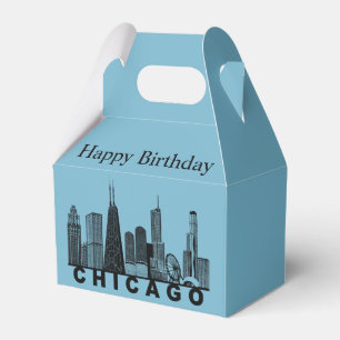 Chicago Skyline Silhouette  Favour Box