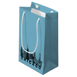 Chicago Skyline Silhouette  Small Gift Bag