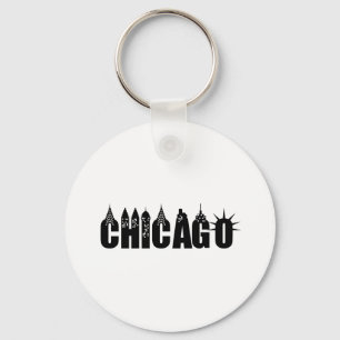 Chicago Skyline Skyscraper City Pride Key Ring