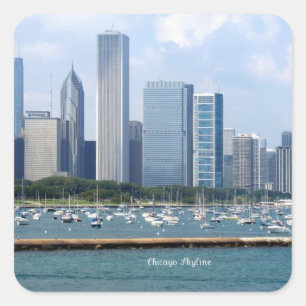 Chicago Skyline Square Sticker