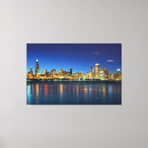 Chicago Skyline Sunset Canvas Print