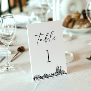 Chicago Skyline Table Number 3.5x5 Card