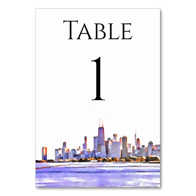 Chicago Skyline Table Numbers (Front)