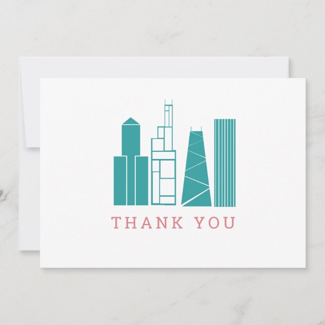 Chicago Skyline Thank You Card (Front)