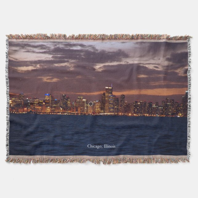 Chicago Skyline throw blanket (Front)